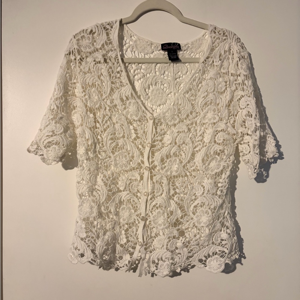 3/$17 Questions lace cardigan